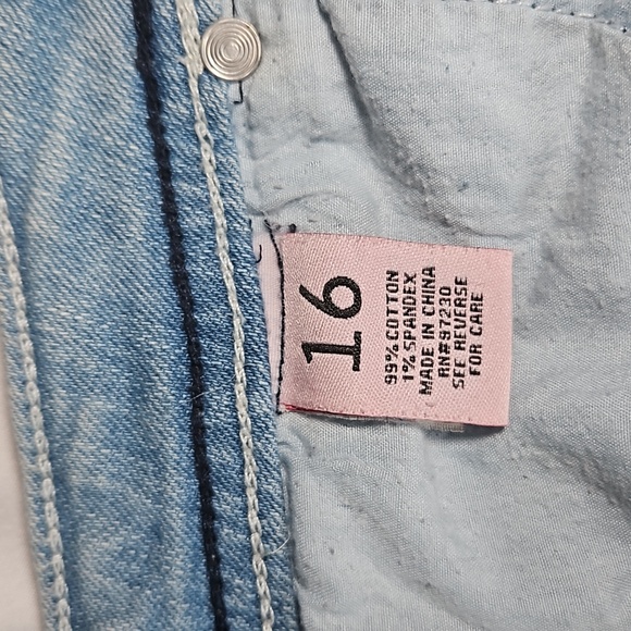 Almost Famous Too Girls Jeans Size 16 Cuffed Skinny Distressed T10 - Picture 4 of 7